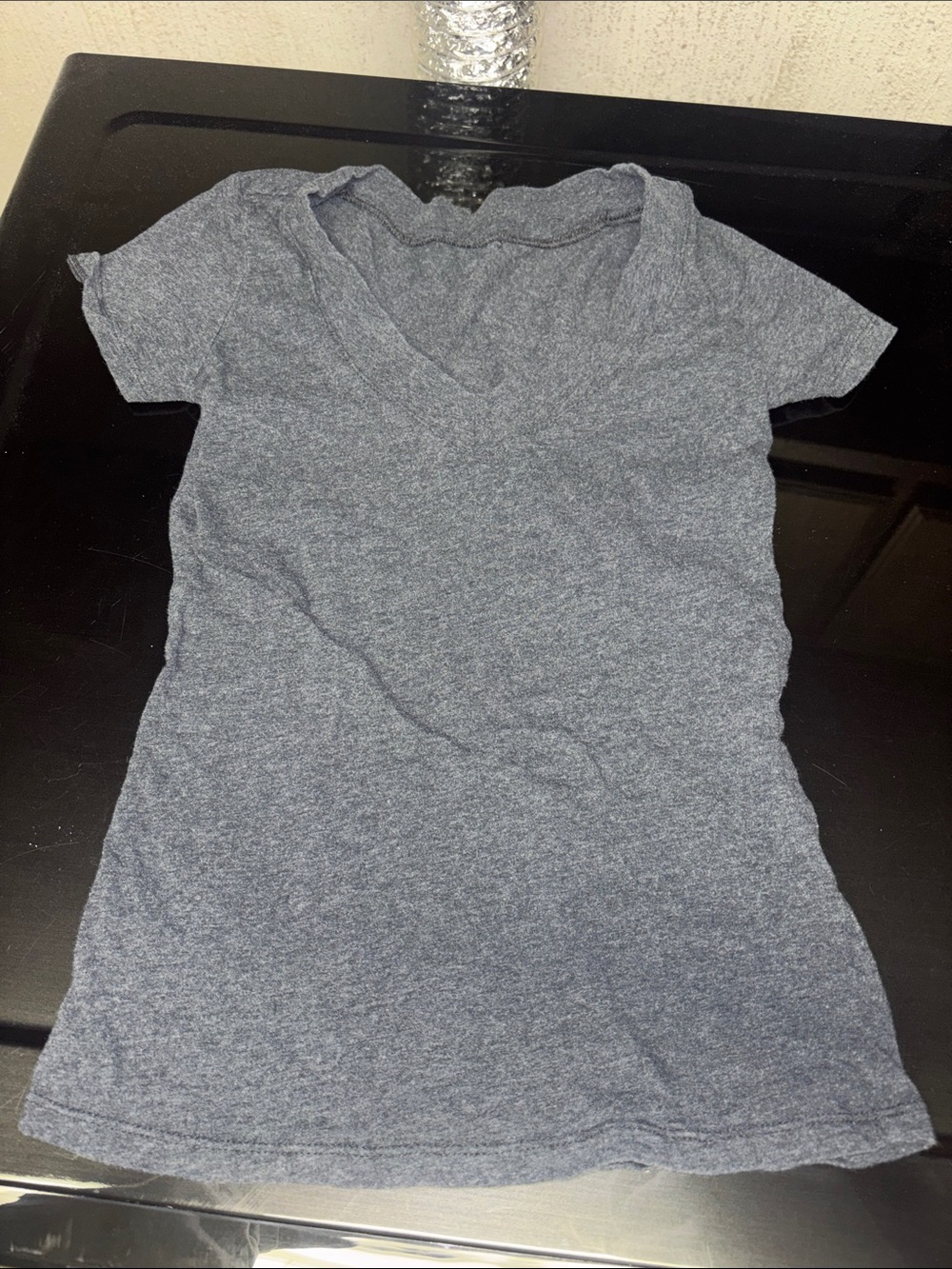 Casual Heathered V-Neck Tee - Slate Gray